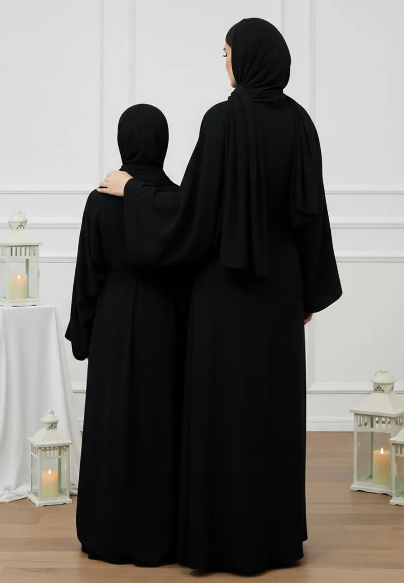 NUKHBAA  Zoya Mother & Daughter Matching Abaya Set | Signature Nida Fabric-714MD  (Dresses are sold individually. To create a matching mom and daughter set, please purchase two items in different sizes) for Women | Best Price UAE